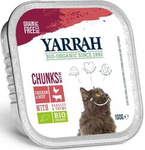 Katzenfutter Stücke mit Huhn und Rind Bio 100 g – Yarrah