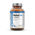 Multivit Fem mit Ashwagandha glutenfreies Nahrungsergänzungsmittel 60 Kapseln - Pharmovit