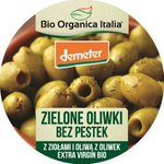 Grüne Oliven ohne Kerne mit Kräutern und nativem Olivenöl extra Demeter BIO 125 g - Bio Organica Italia