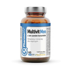Multivit Men mit koreanischem Ginseng glutenfreies Nahrungsergänzungsmittel 60 Kapseln - Pharmovit