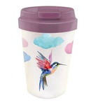 PLA Kunststoff Watercolor Bird Reisebecher 350 ml - Chic-Mic