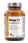 Omega-3 + Vitamine D3 + K2 glutenfreies Nahrungsergänzungsmittel 60 Kapseln – Pharmovit