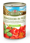 Geschnittene Tomaten mit Basilikum BIO 400 g (240 g) (Dose) - La Bio Idea