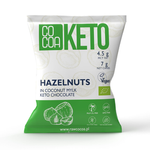 Haselnüsse in Keto-Schokolade mit MCT-Öl ohne Zuckerzusatz Bio 70 g – Cocoa