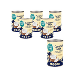 SET 6 x Kokosnussmilch - Kokosnussdrink in Dosen ohne Guarkernmehl (22 % Fett) BIO 400 ml