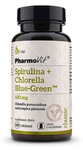 Spirulina + Chlorella Blau-Grünes Nahrungsergänzungsmittel (500 mg) glutenfrei 180 Tabletten - PHARMOVIT (CLASSIC)