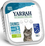 Katzenfutter, Huhn mit Fischstücken und Spirulina BIO 100 g - Yarrah