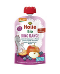 Tanzender Dino Fruchtpüree (Apfel-Heidelbeere-Pflaume) ohne Zuckerzusatz glutenfrei Bio 100 g – Holle