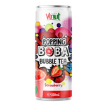 Vinut Popping Boba Bubble Tea Teegetränk mit Erdbeersaft und platzenden Kügelchen 320 ml
