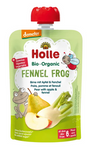 Holle Quetschbeutel Fenchel-Frosch (Birne - Apfel - Fenchel), ohne Zuckerzusatz, ab dem 6. Monat, Demeter Bio, 100 g